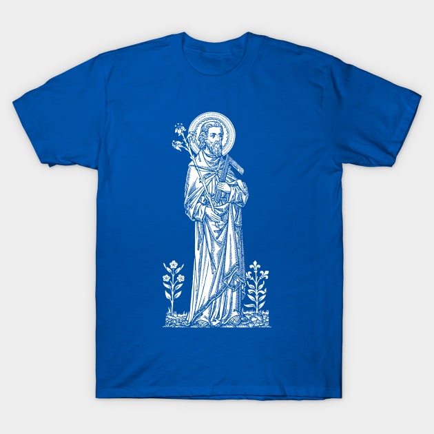 St. Joseph - blue bkg T-Shirt by DeoGratias